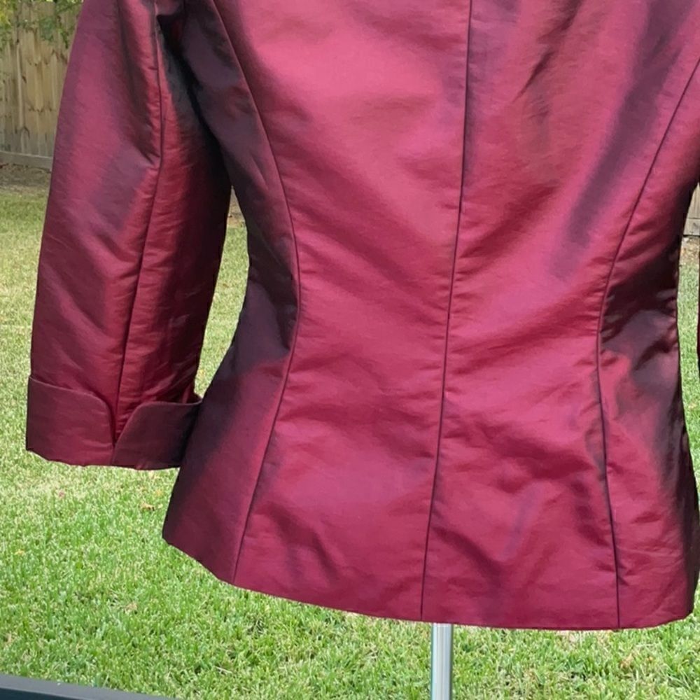 Alex Marie Burgundy Iridescent Formal Jacket, Size-2 - Picture 6 of 7